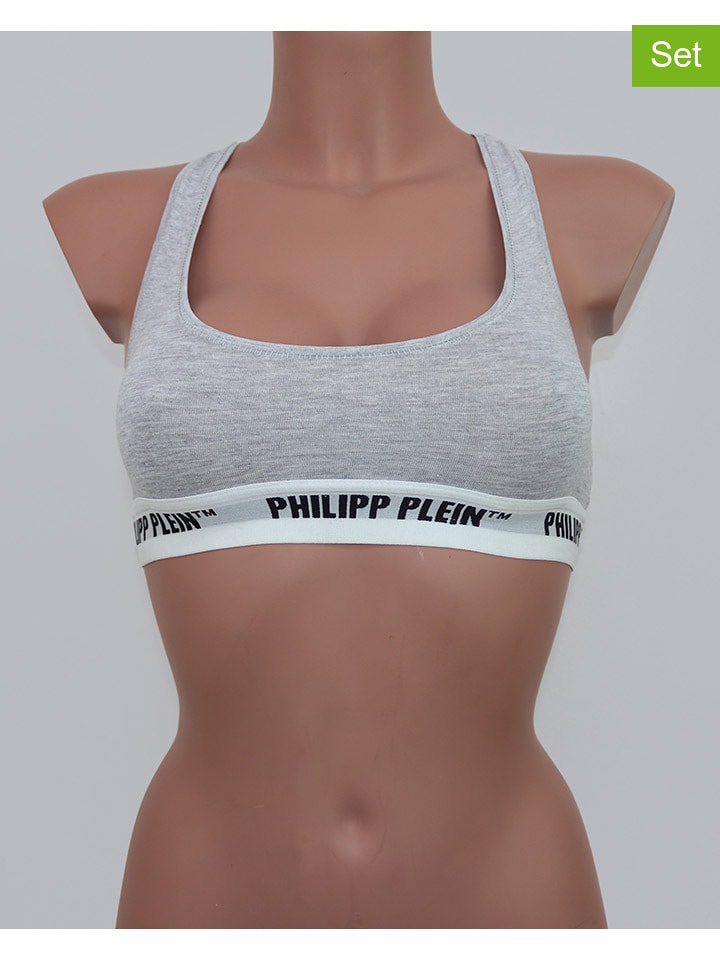 Philipp Plein 2er-Set: Sport-BHs in Grau günstig kaufen