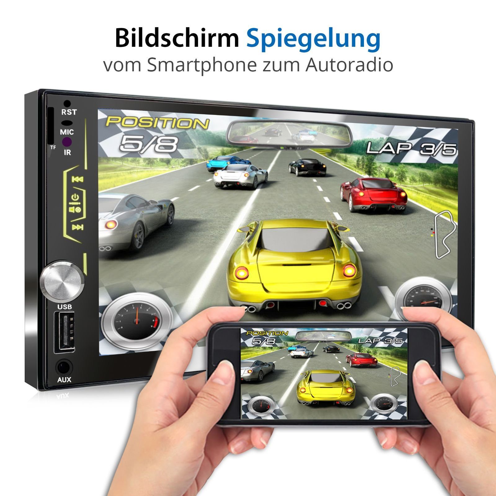 XOMAX XM-2V783 Autoradio mit 7 Zoll Bildschirm, Bluetooth, USB, SD, 2 DIN Autoradio