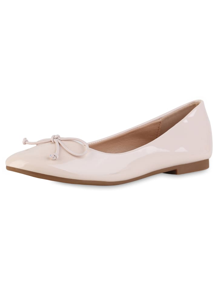 VAN HILL Klassische Ballerinas Adelaide in Beige Lack günstig kaufen