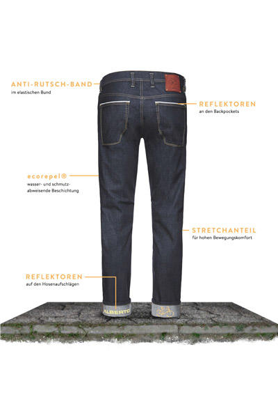 Alberto Bike, Chino Bike, Regular Fit, Baumwolle T400®, blau