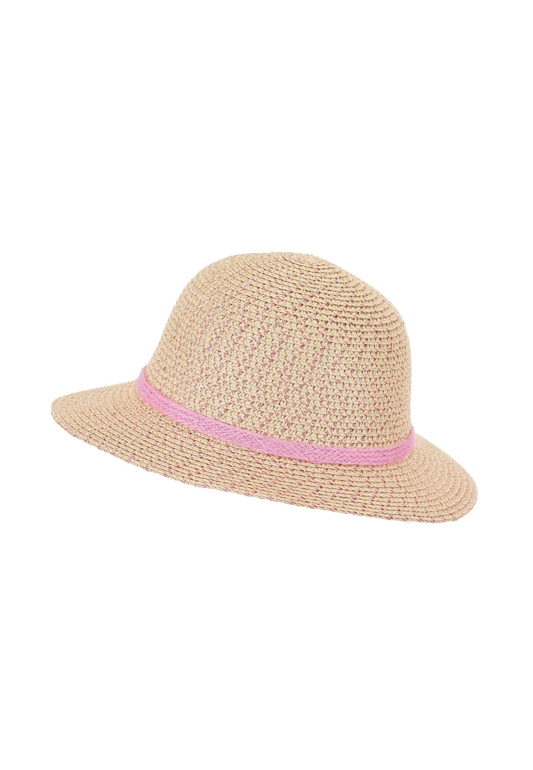 Strohhut Mädchen mit rosa Pailetten