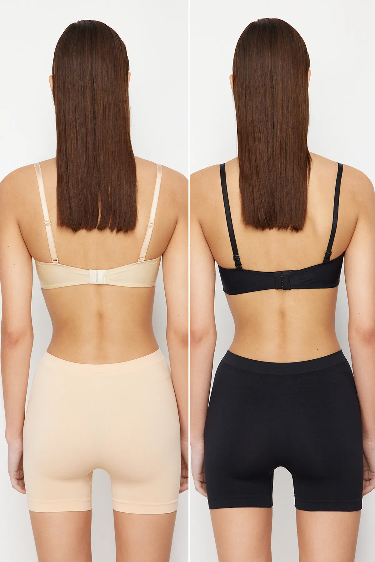 Trendyol Collection  Black-Skin 2er-Pack nahtlose/nahtlose Boxer-Strickhöschen THMSS24KU00032