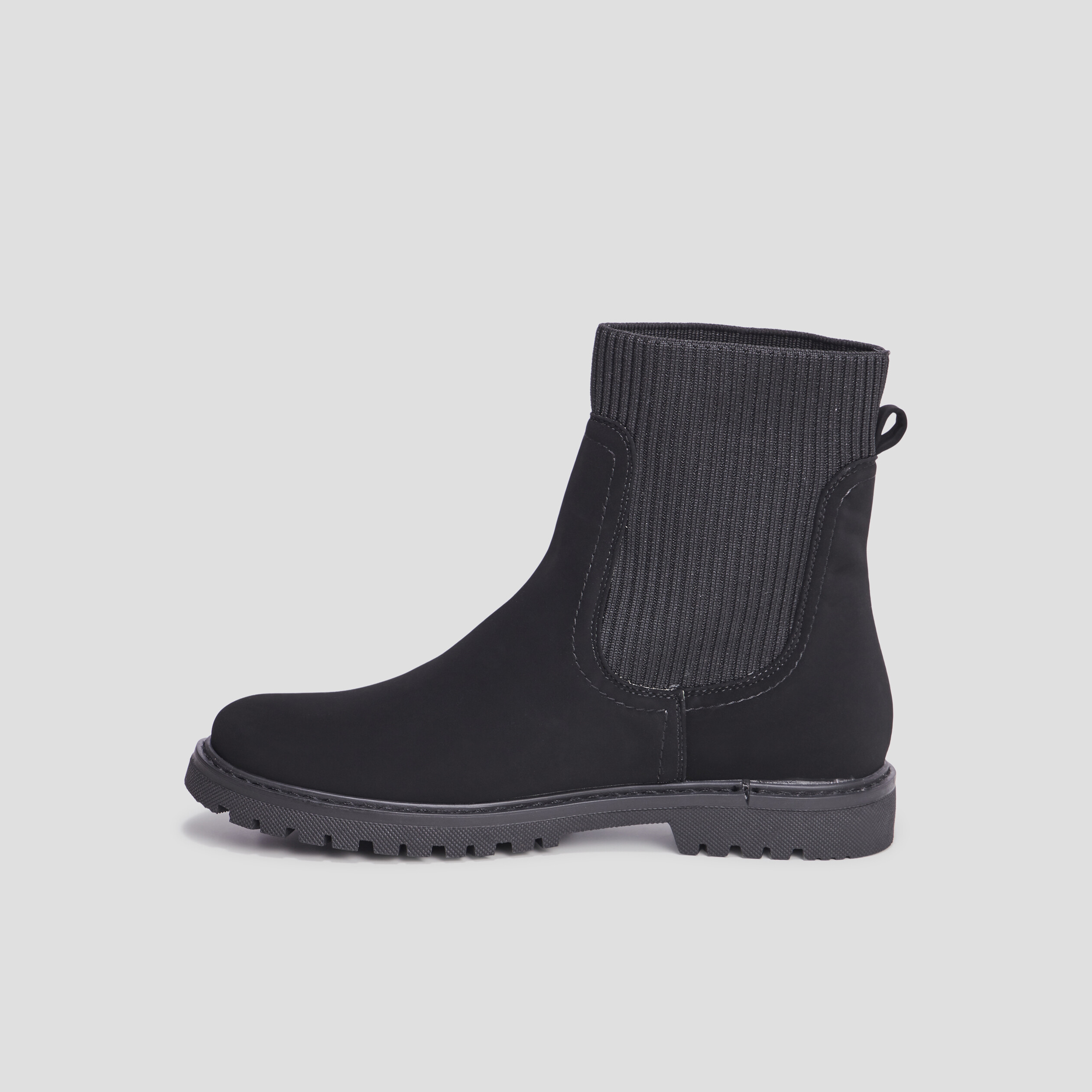 Bottines chaussettes élastiquées noir fille | La Halle