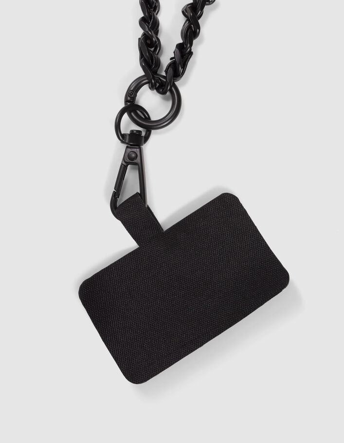 Chaîne-bijou noire pour téléphone Femme