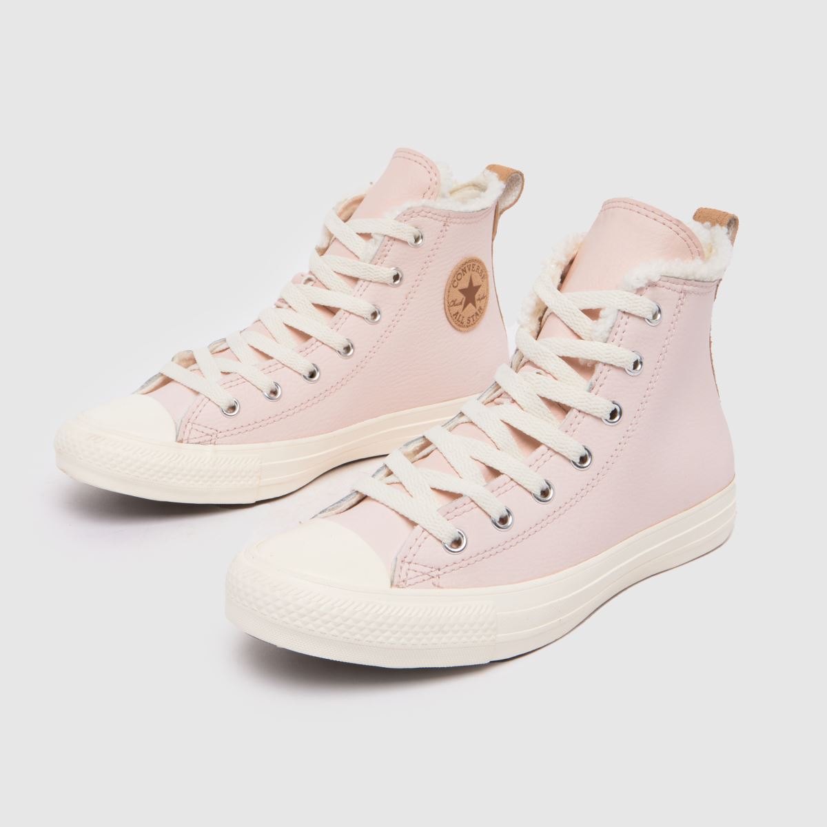 Converse ljusrosa All Star Hi-lädersko för flickor och ungdomar