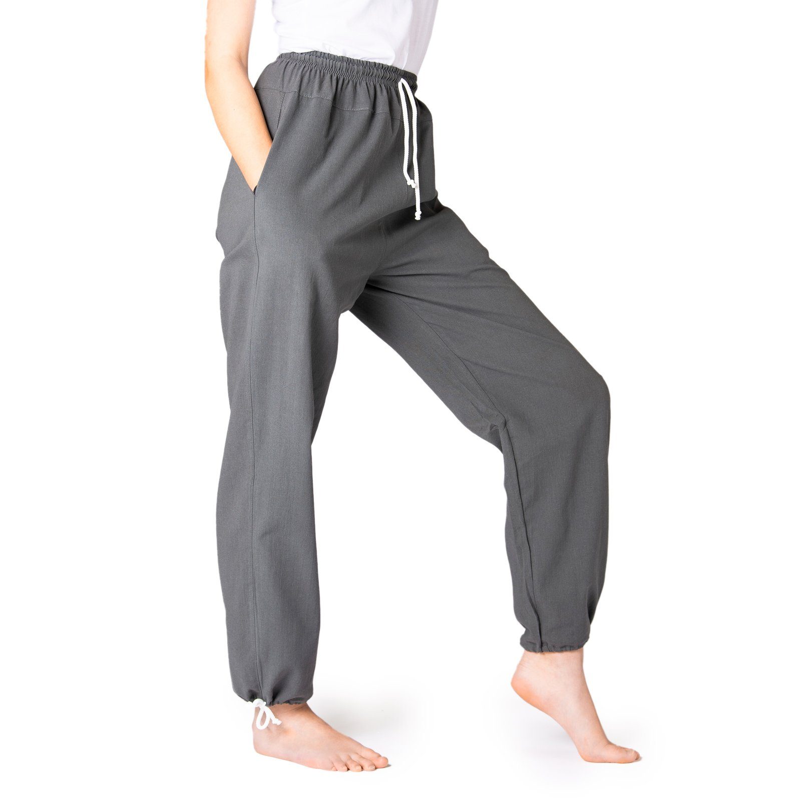 PANASIAM Wellnesshose E-Pants leichte Unisex Bundhose aus weicher Baumwolle für Damen und Herren Freizeithose mit Tunnelzug Relaxhose bequeme Sommerhose