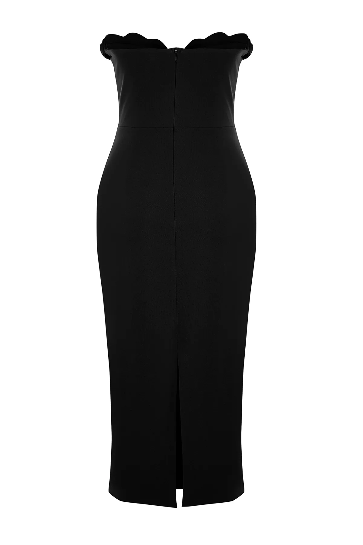 Trendyol Collection  Schwarzes, tailliertes Webkleid TPRSS24EL00008