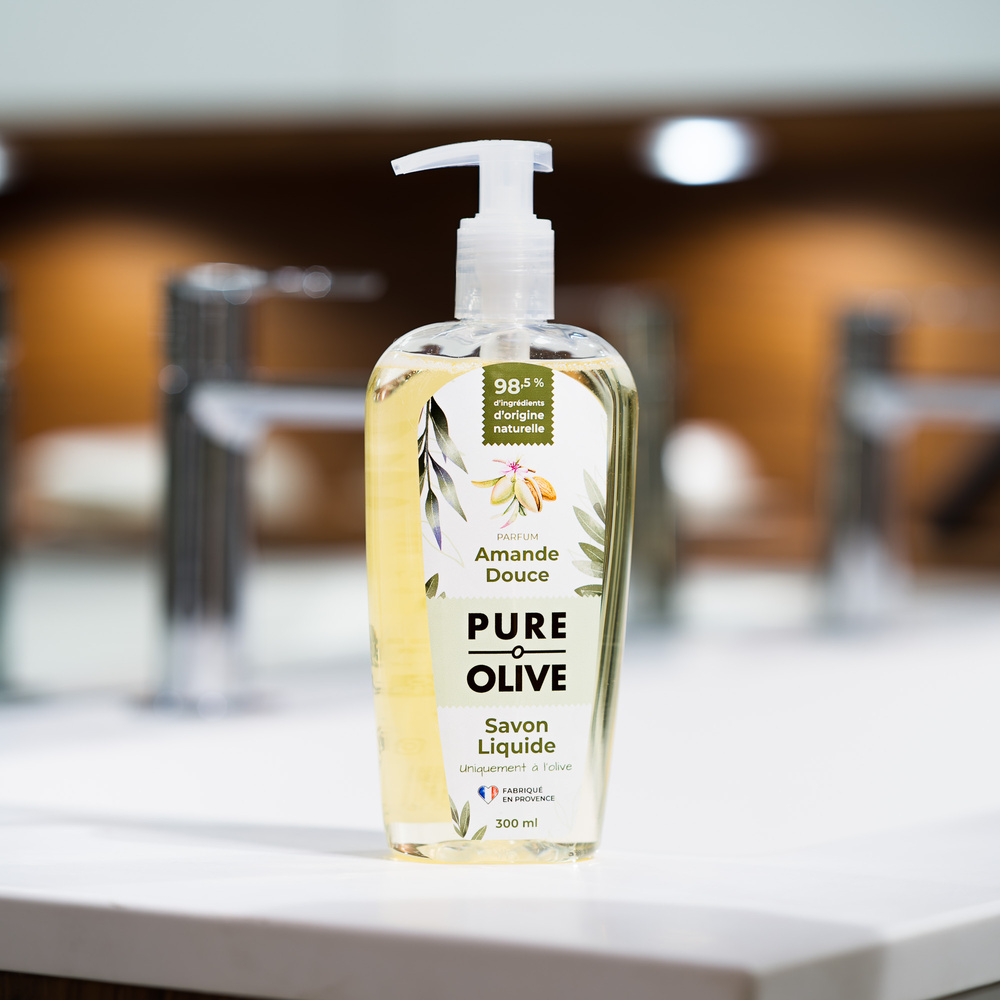 pure olive Savon liquide 100% olive parfum amande d ouce Savon liquide