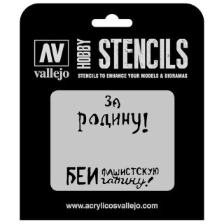 Vallejo Hobby Stencils: Soviet Slogans WWII Num. 2 Markings