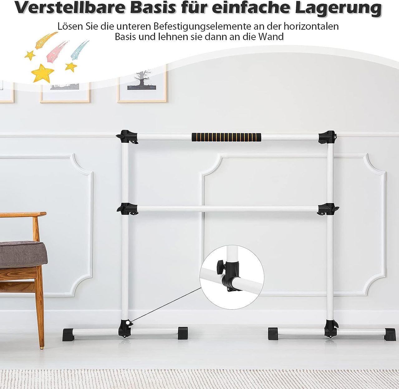 Costway Ballettstange freistehend, Ballet Bar höhenverstellbar
