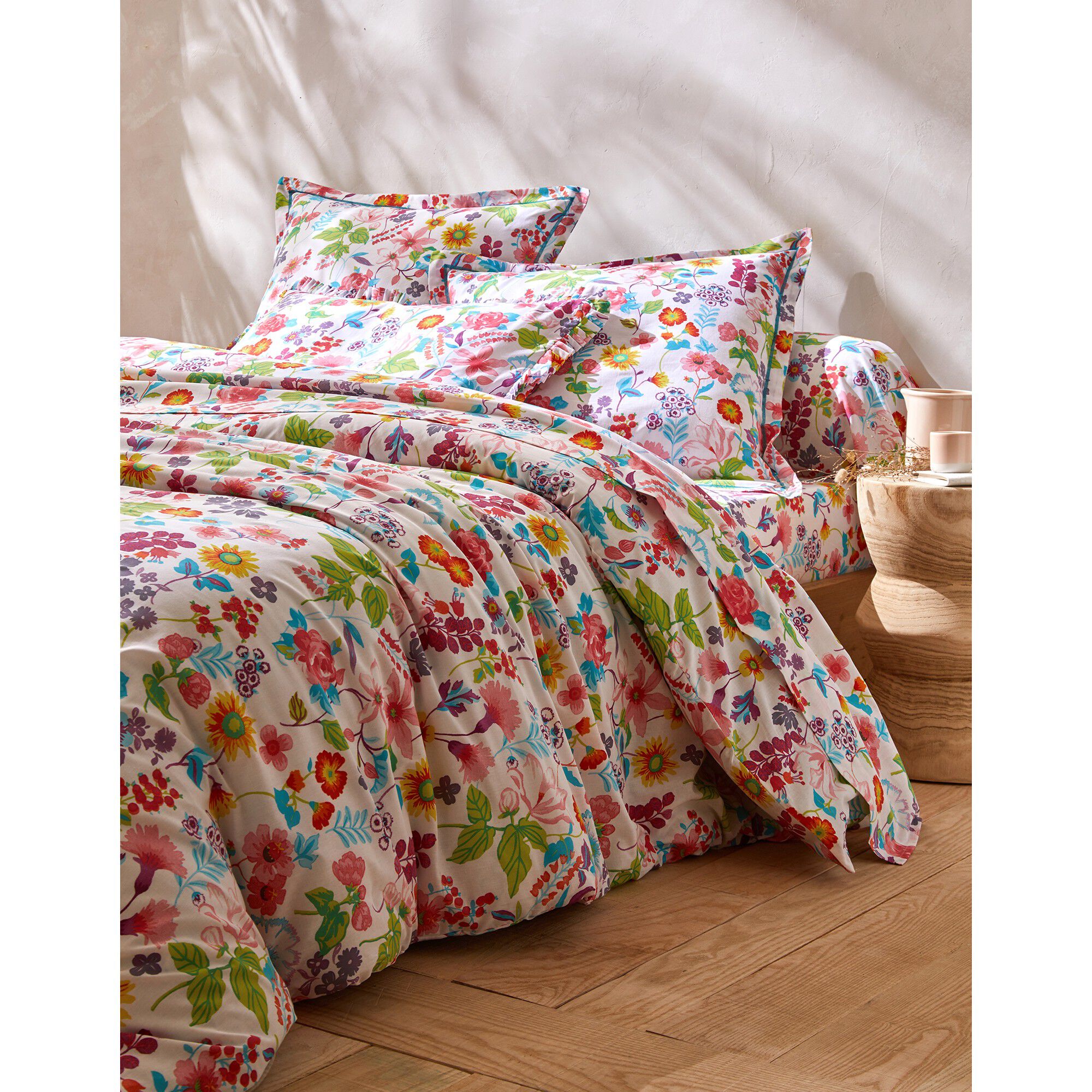 Linge de lit Kelly en coton imprimé floral