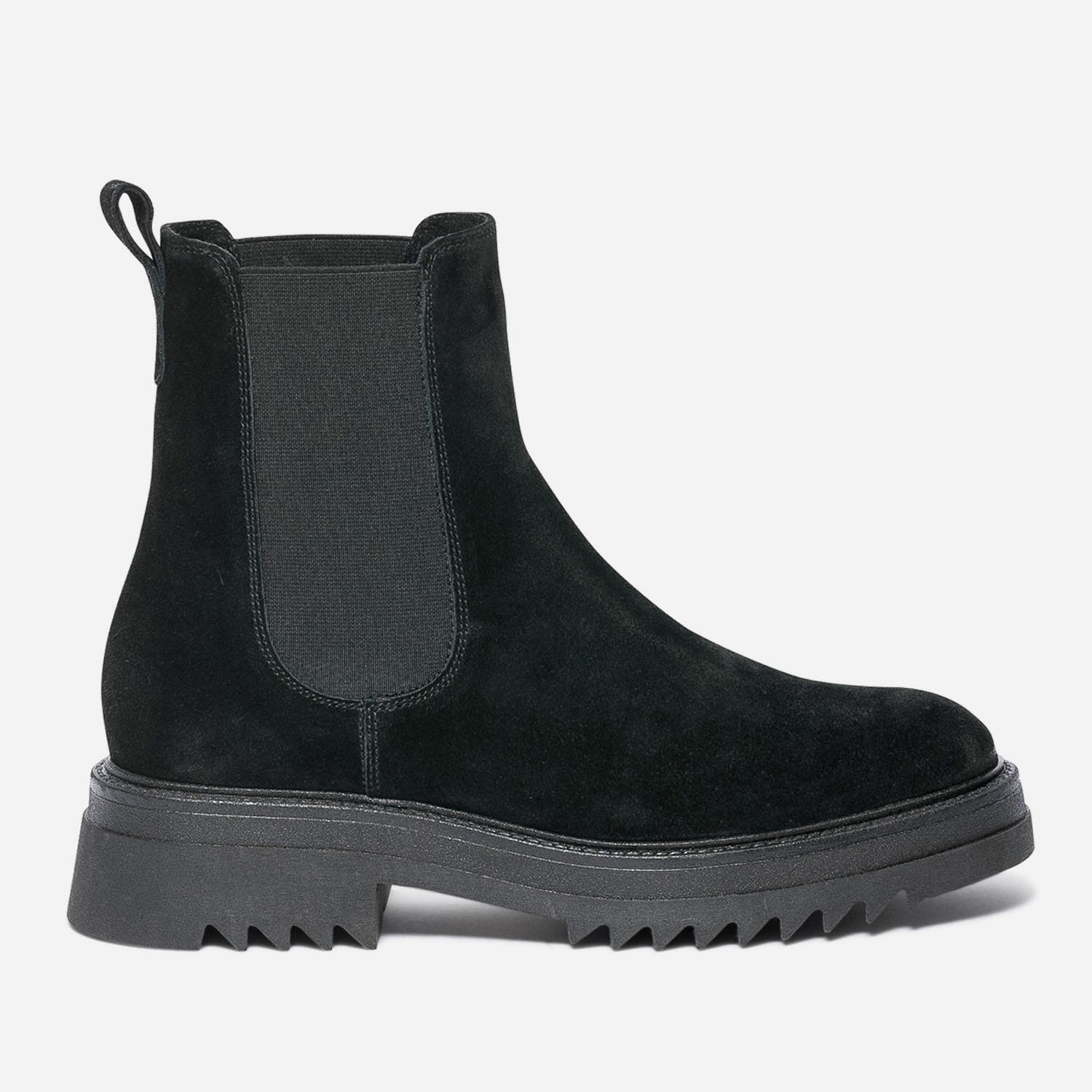 Chelsea boots noir en cuir velours