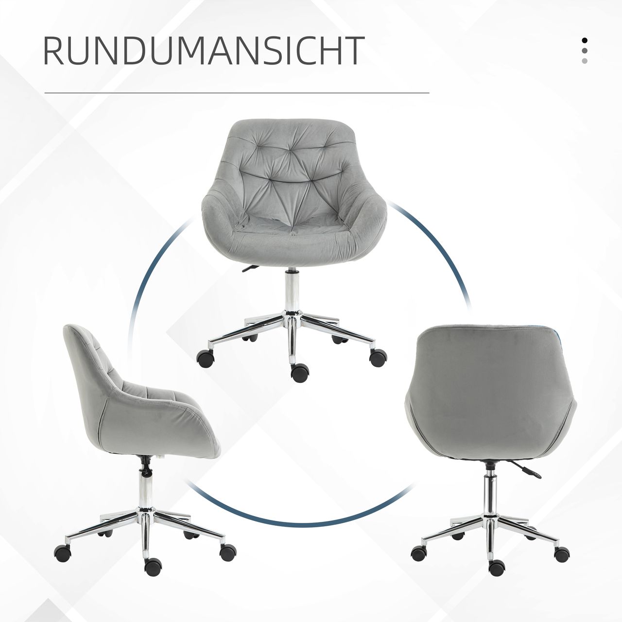 Vinsetto Bürostuhl, Chefsessel Drehstuhl, Computerstuhl Grau