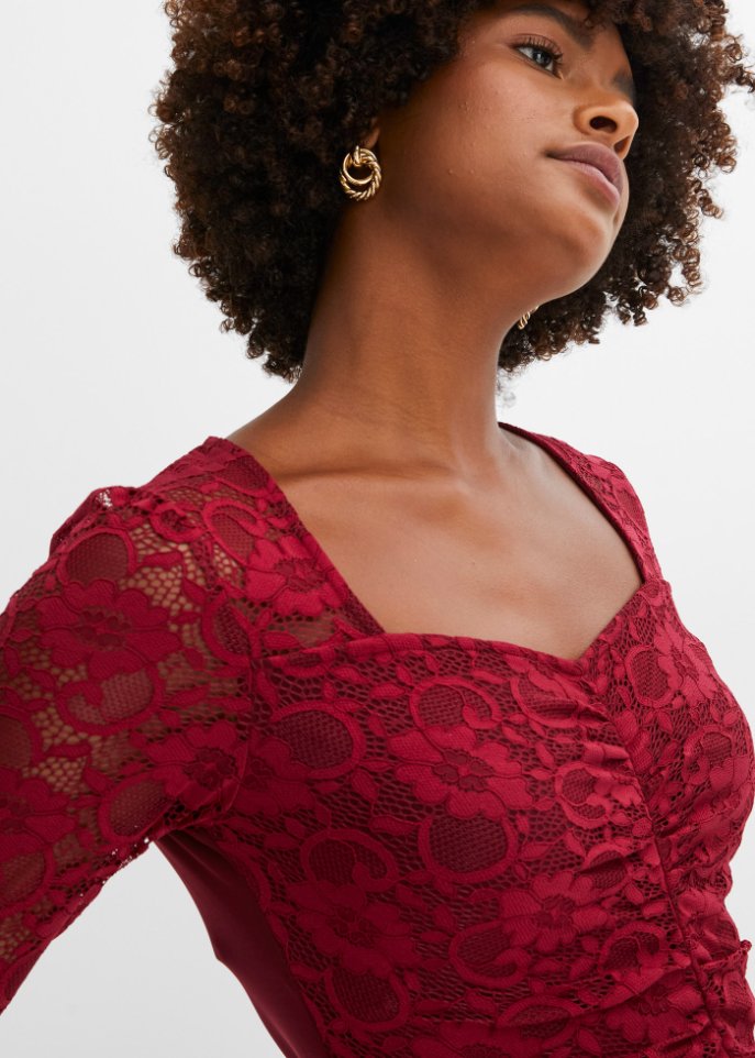 Langarmshirt mit Spitze
