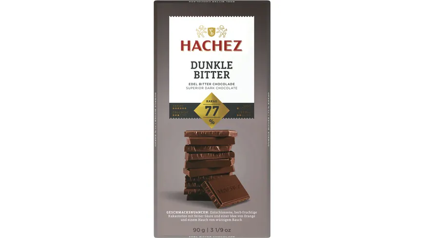 Hachez Tafel Dunkle Bitter 77% Kakaoanteil 90 g
