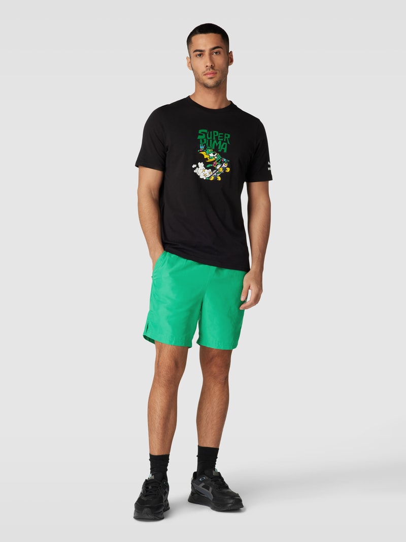 Shorts mit Logo-Print Modell 'CLASSICS' in grasgrün