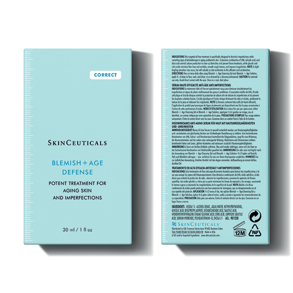 SkinCeuticals Blemish & Age Sérum visage double action anti-âge et anti-imperfection Peaux grasses et mixtes