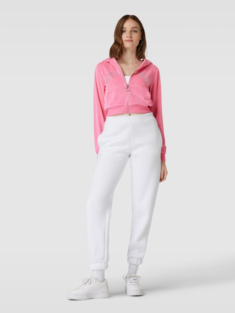 Sweatjacke mit Label-Detail in fuchsia