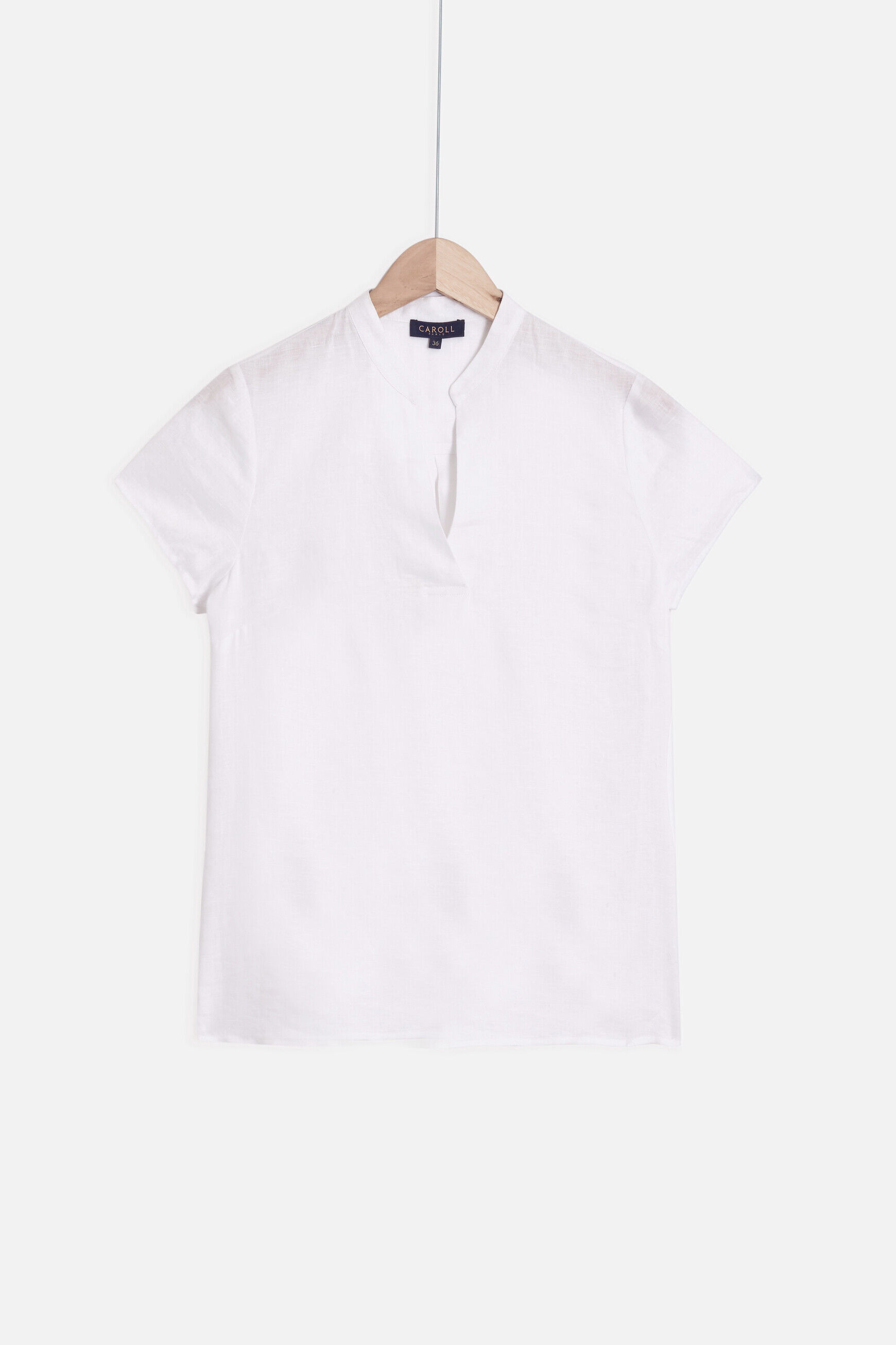 blouse kat 100% lin blanc femme