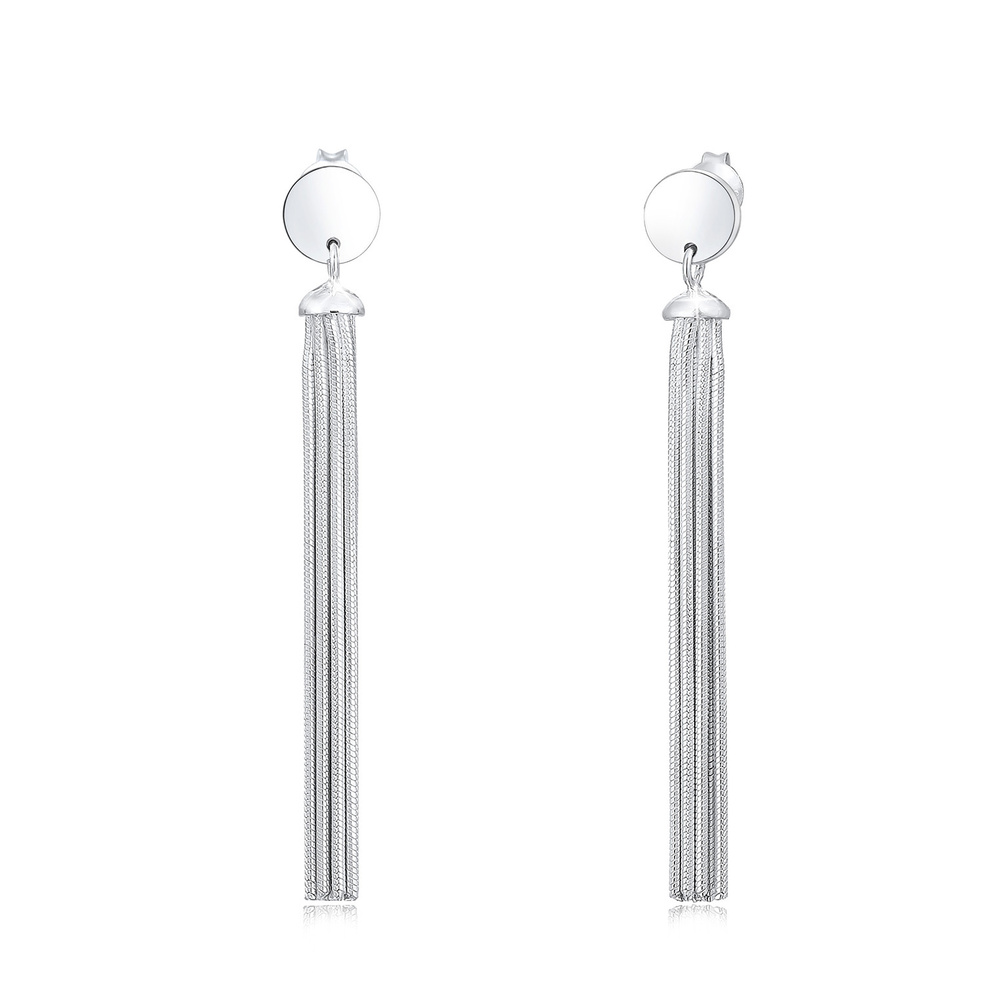 Elli Elli Boucles d'Oreilles Hänger Schlangenkette Kreis Basic Geo 925er Silber Boucles d'oreilles
