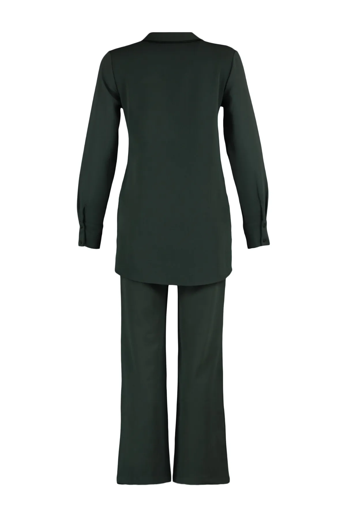 Trendyol Modest  Dunkelkhakifarbenes Hemd-Hosen-Gewebeset TCTAW23US00112