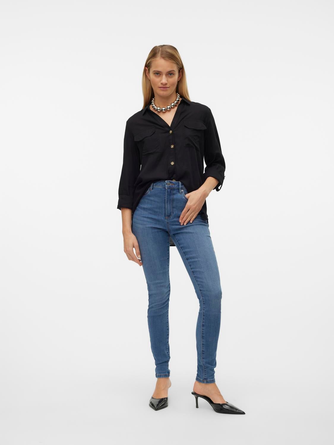 VMSOPHIA Hohe Taille Skinny Fit Jeans