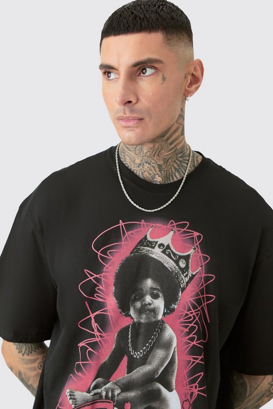 Tall Oversize T-Shirt mit lizenziertem Biggie-Print