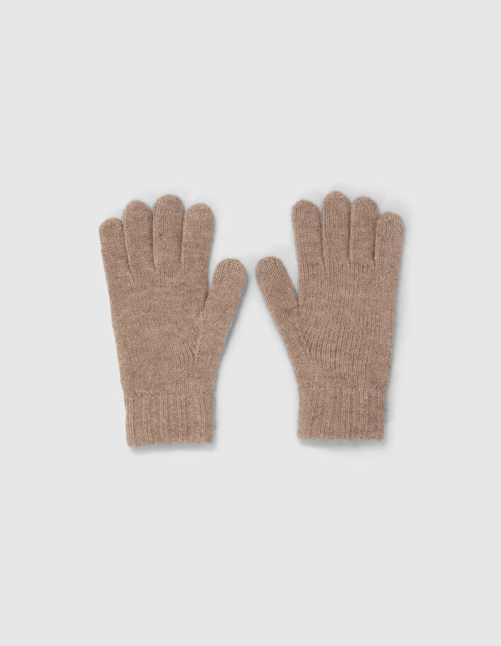 Gants beiges tricot garçon