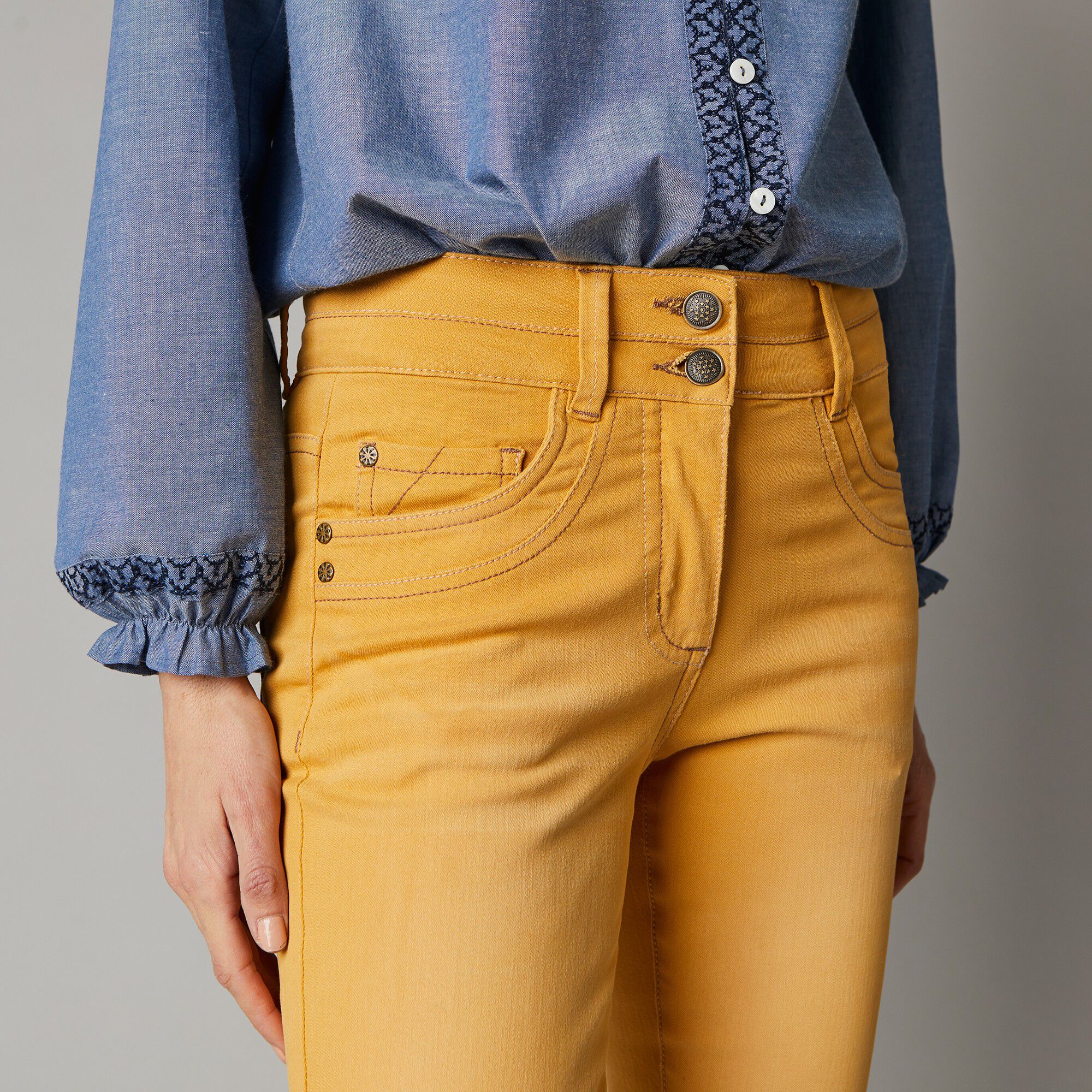 Jean 7/8ème fuselé couleur stretch