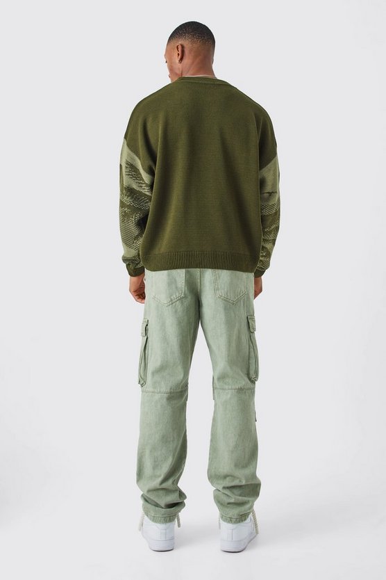 Kastiger Oversize Pullover mit Print