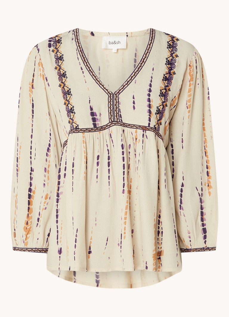 ba&sh Tunic with balloon sleeves and print