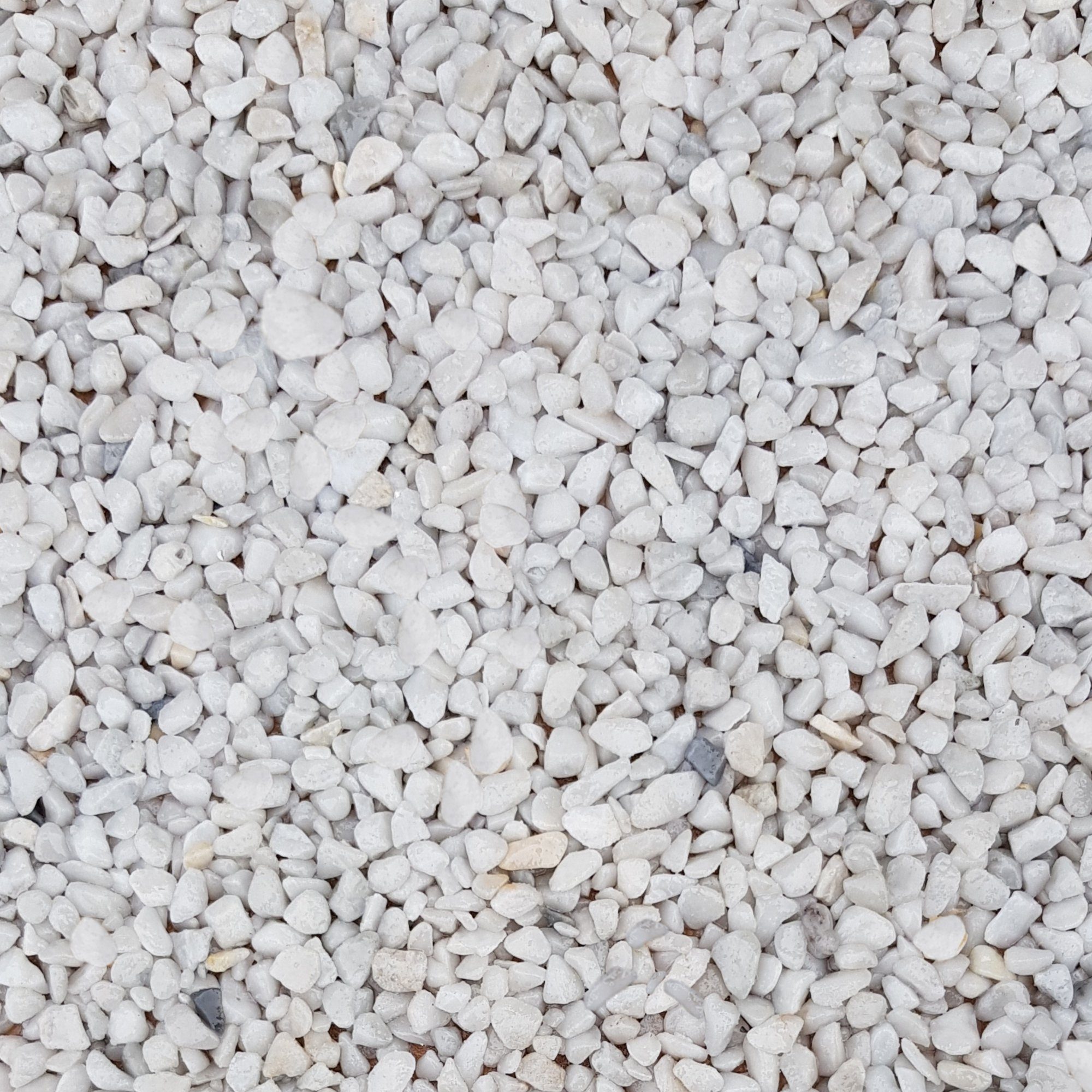 WO-WE Korngröße 4-8mm Bodenfliese Steinteppich Set Marmorkies Bodenbeschichtung W730 2qm, Weiß - Bianco Carrara, Set, 25KG Marmorkies + 1,5KG 2k Bindemittel