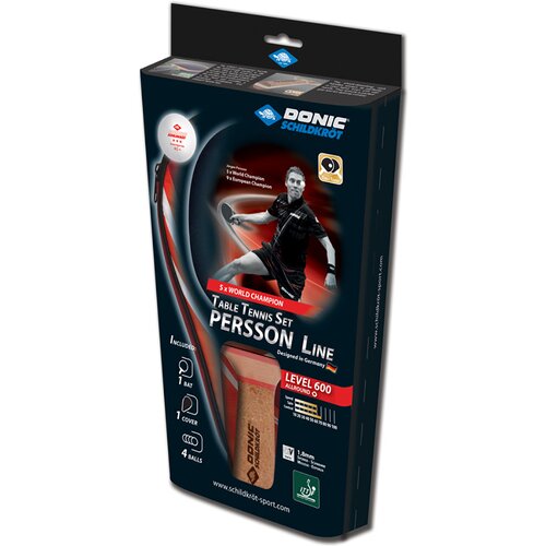 TISCHTENNIS-SET DONIC-SCHILDKRÖT TISCHTENNIS-GESCHENKSET PERSSON 600, 1 SCHLÄGER MIT KORK-GRIF