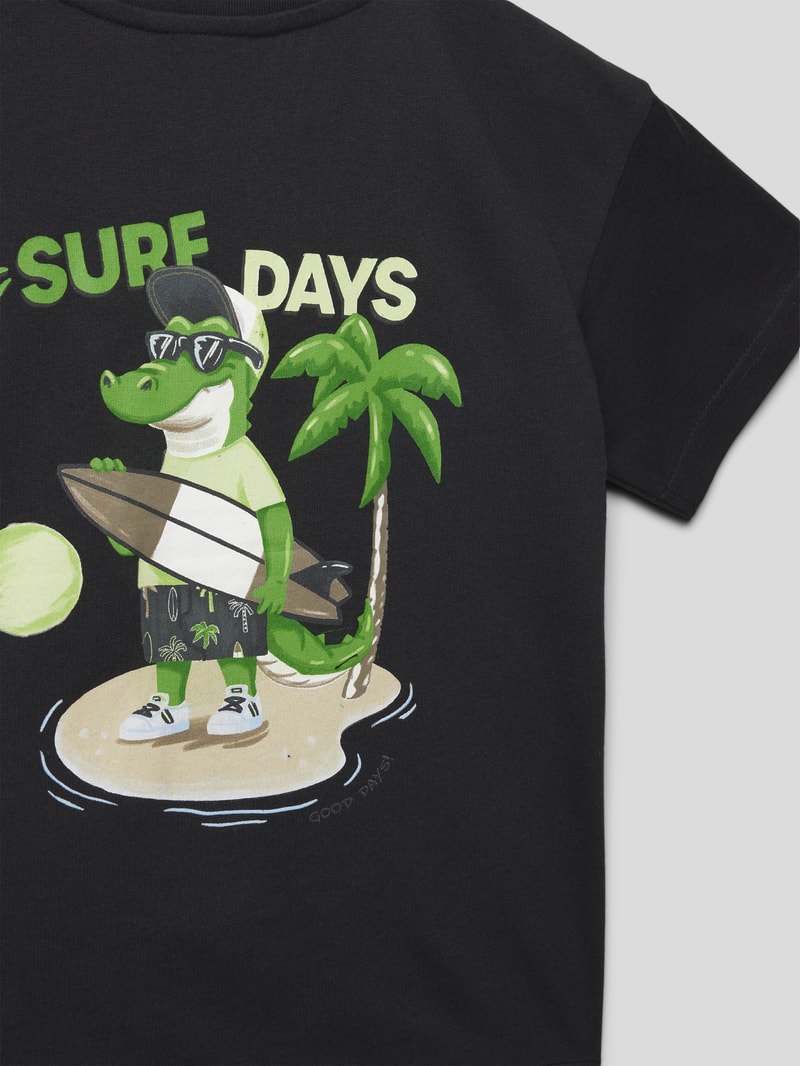 T-Shirt mit Motiv-Print in graphit