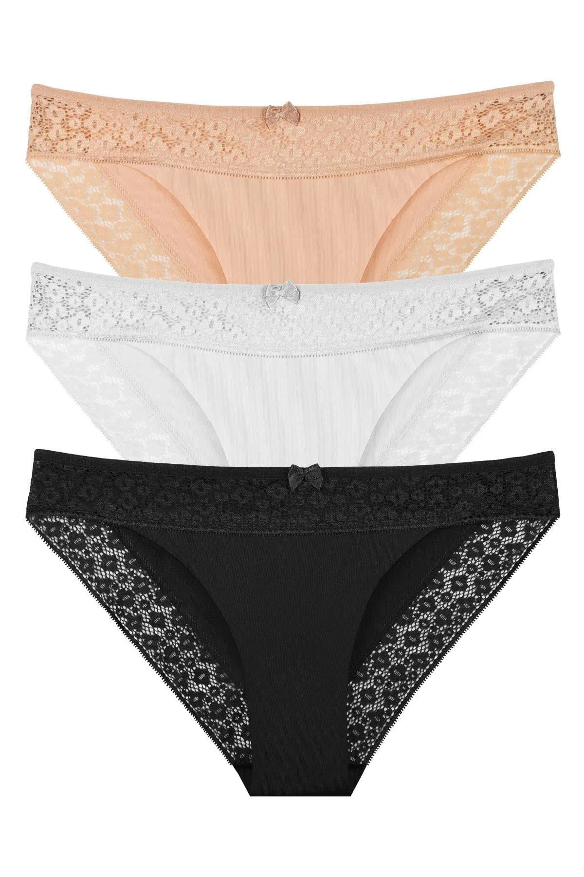 Sensu  Lasergeschnittene Spitzen-Slip-Höschen für Damen im 3er-Pack - Kts3101
