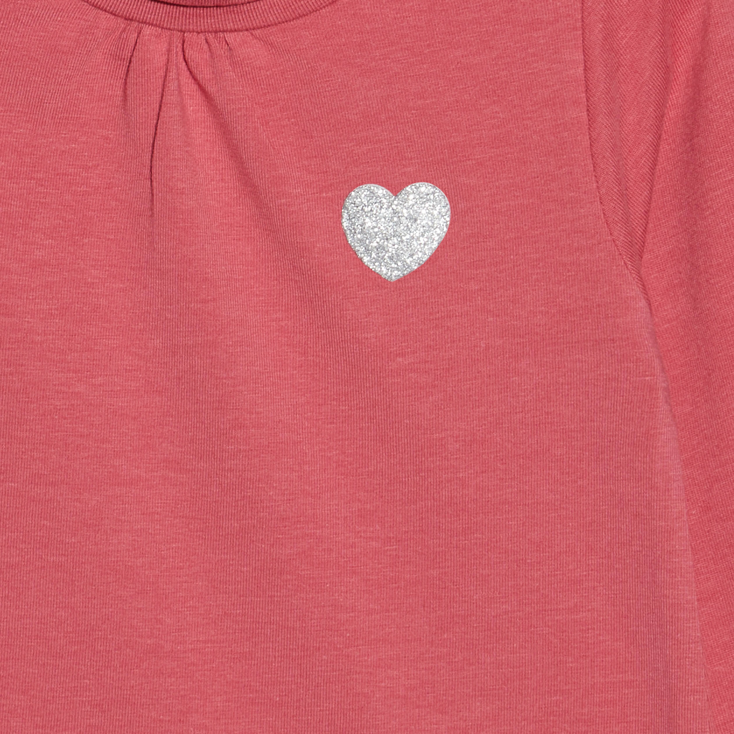 T-shirt avec col roulé rose framboise bébé fille | La Halle
