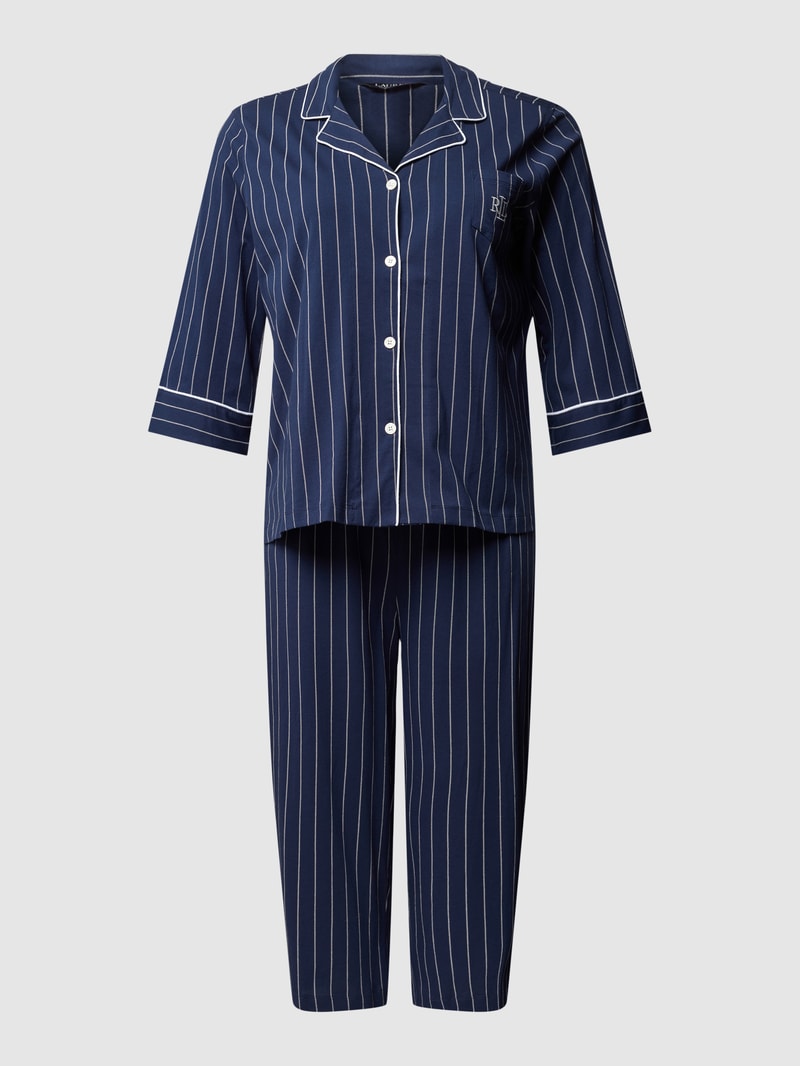 Pyjama mit Allover-Muster in marineblau