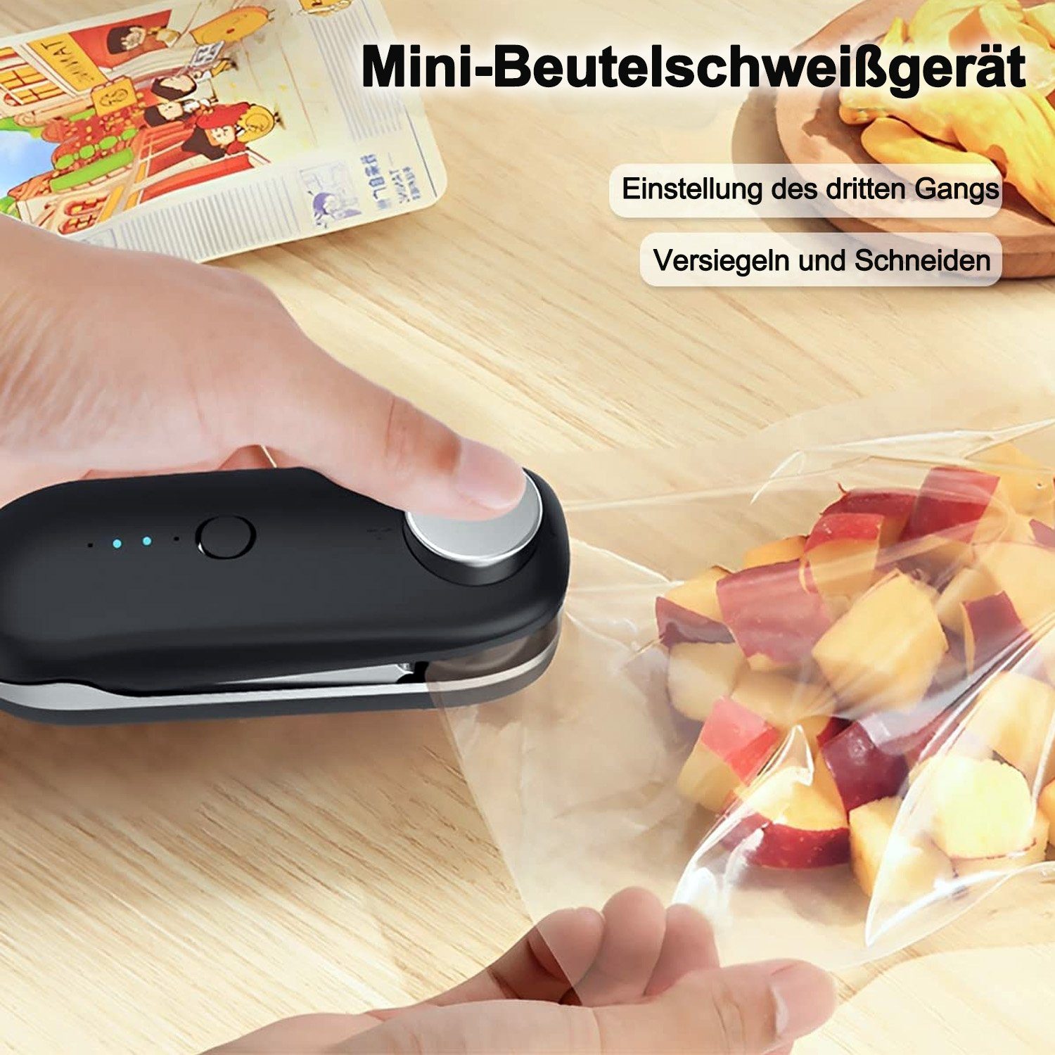 zggzerg Vakuumierer Vakuumierer Mini Folienschweißgerät USB-Aufladung,Vakuumierer 2 in 1