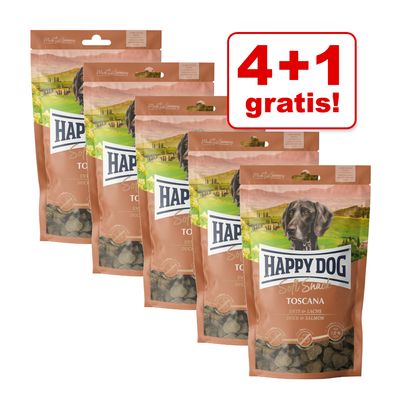 4 + 1 gratis! 5 x 100 g Happy Dog Soft Snack