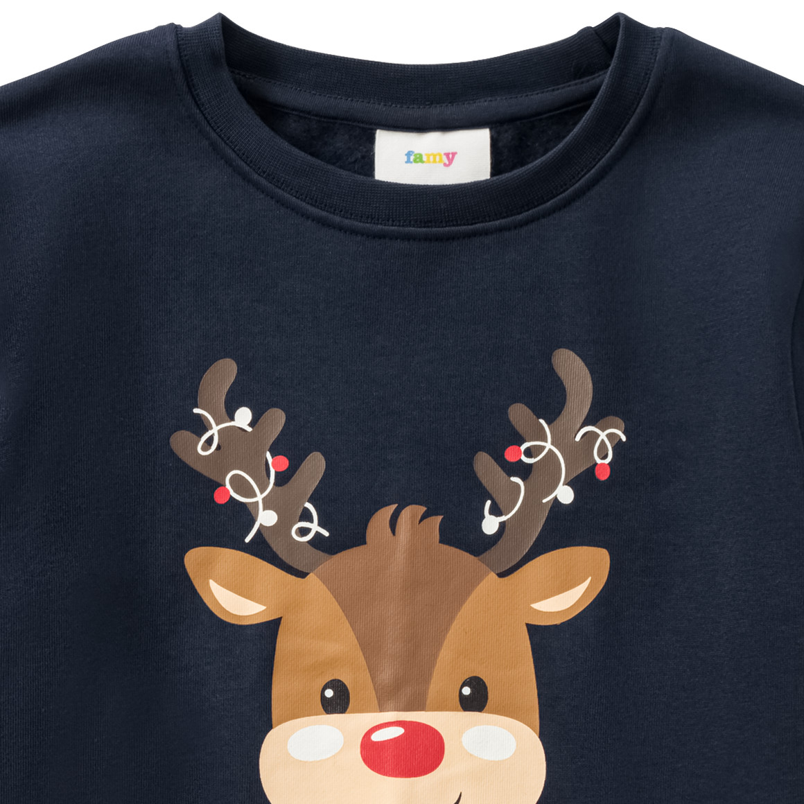 Jungen Weihnachtssweatshirt mit Print dunkelblau