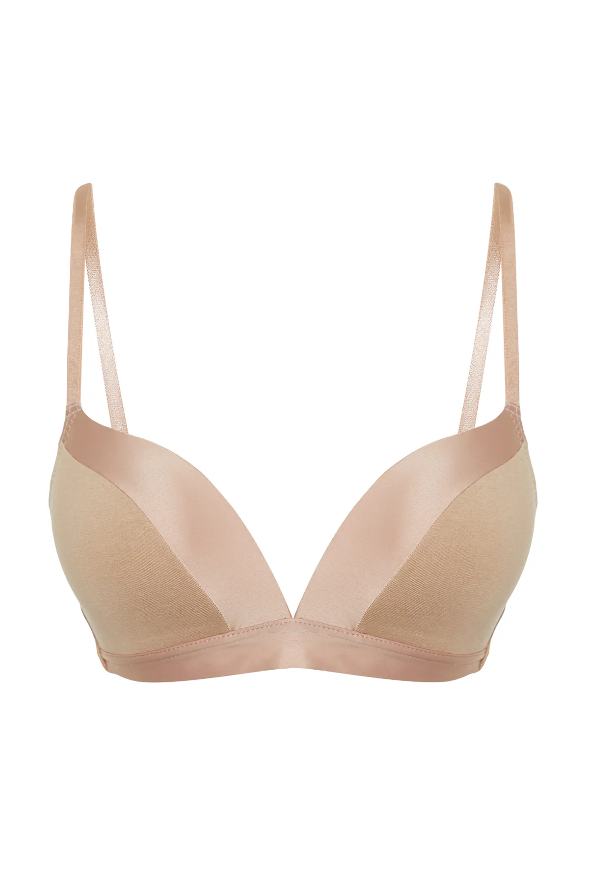 Trendyol Collection  Ten Modal Satin Detaillierte String Strap Plumping Effektive beschichtet Strick BH THMSS24SU00040