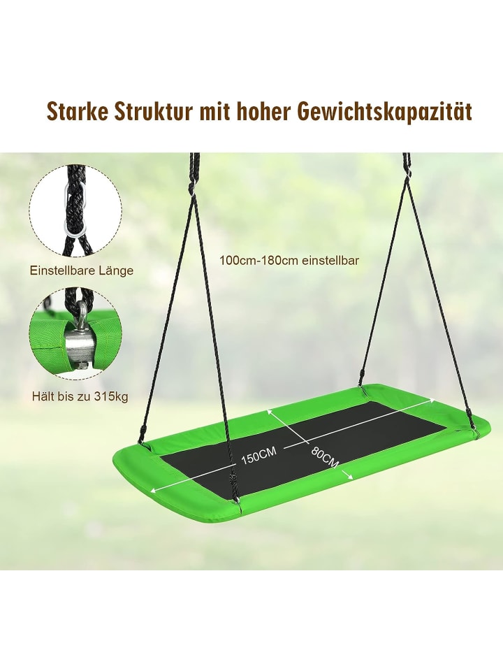 COSTWAY Nestschaukel in Grün günstig kaufen 150 x 80 cm
