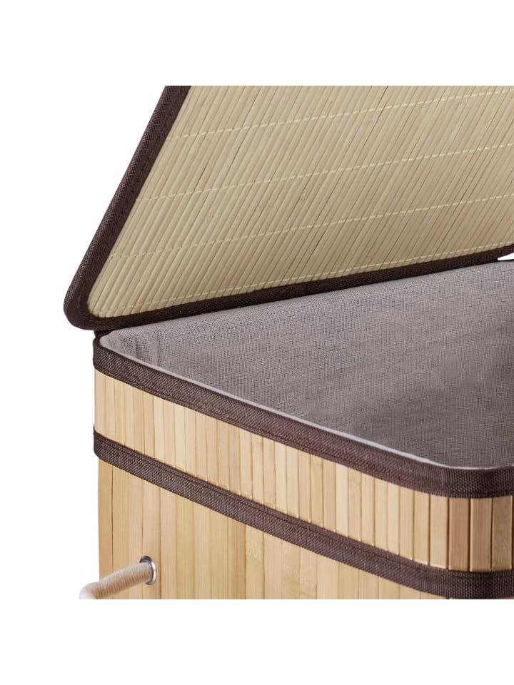 relaxdays Wäschekorb in Natur - (B)36 x (H)63 x (T)36 cm günstig kaufen onesize