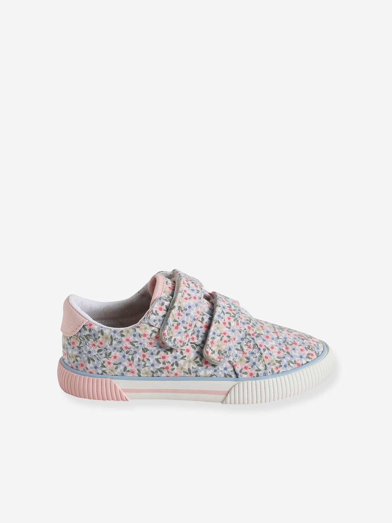 Vertbaudet Kinder Stoff-Sneakers mit Klett - rosa