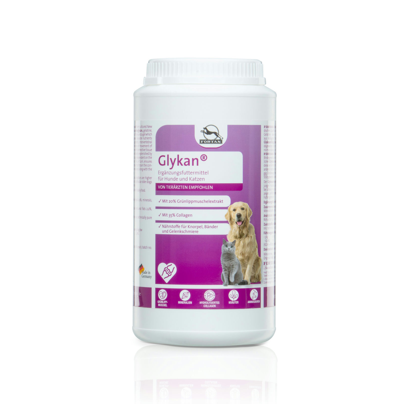 Fortan Ergänzungsfutter & Aufzucht Fortan Glykan Pulver mit Grünlippmuschel 1,2 kg