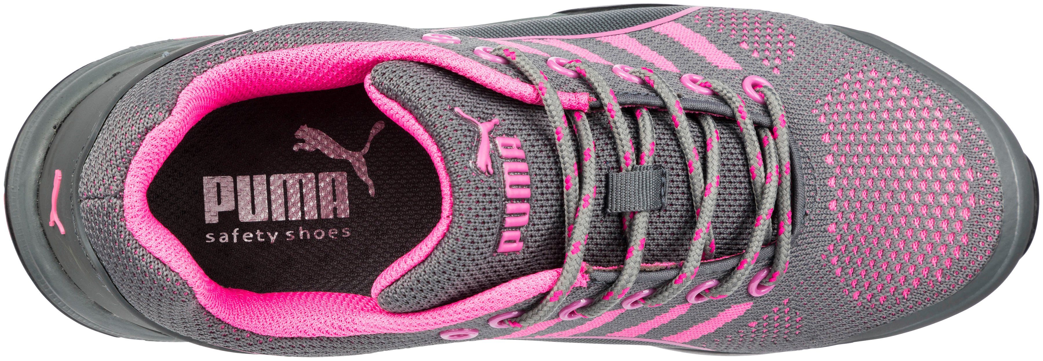 PUMA Safety Celerity Knit Pink Sicherheitsschuh Damen S1 Arbeitsschuh, dämpfendes IQ.CELL Fußbett, BreathActive Futter