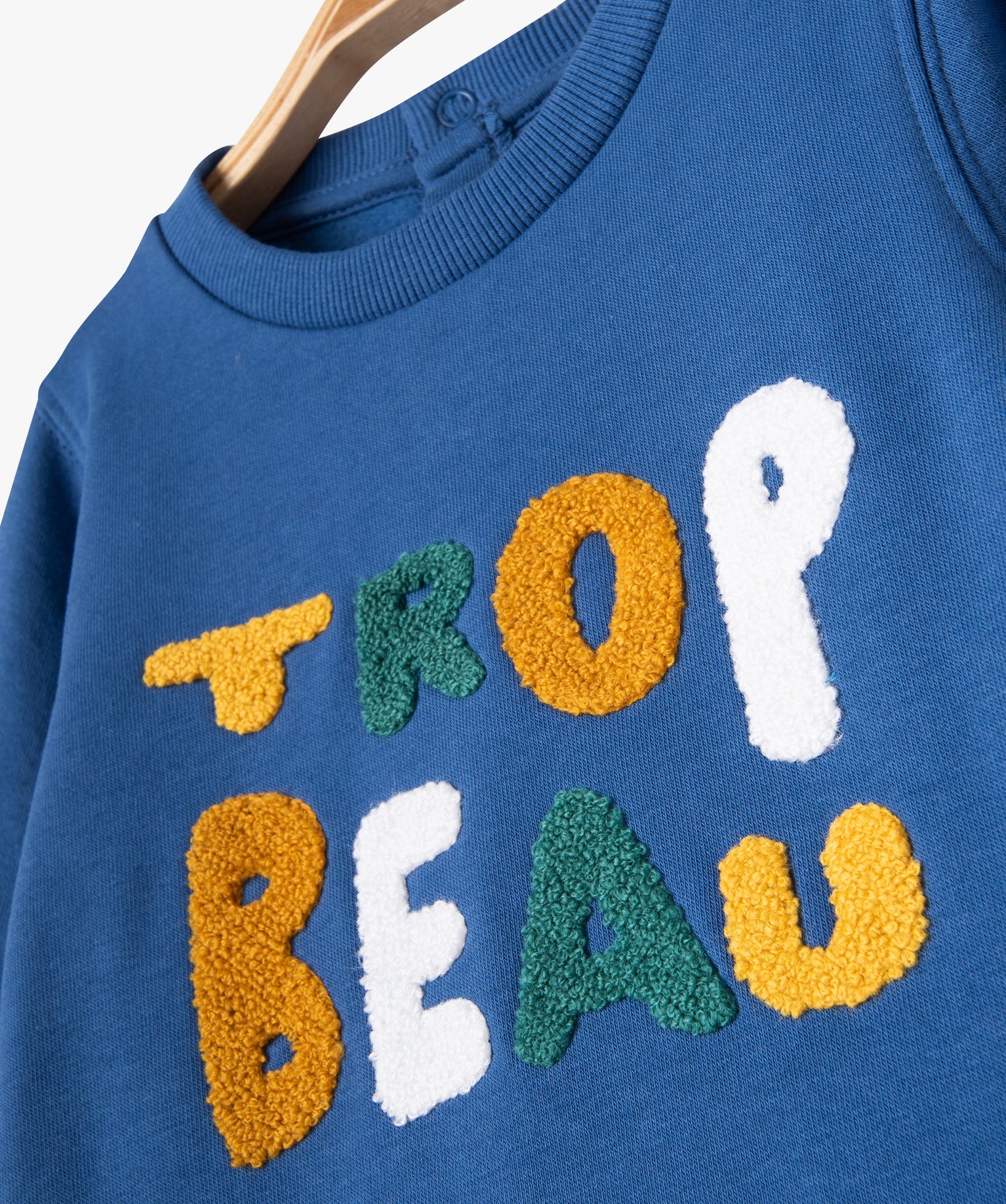 Sweat en molleton doux avec motifs bébé Garçon bleu | GEMO