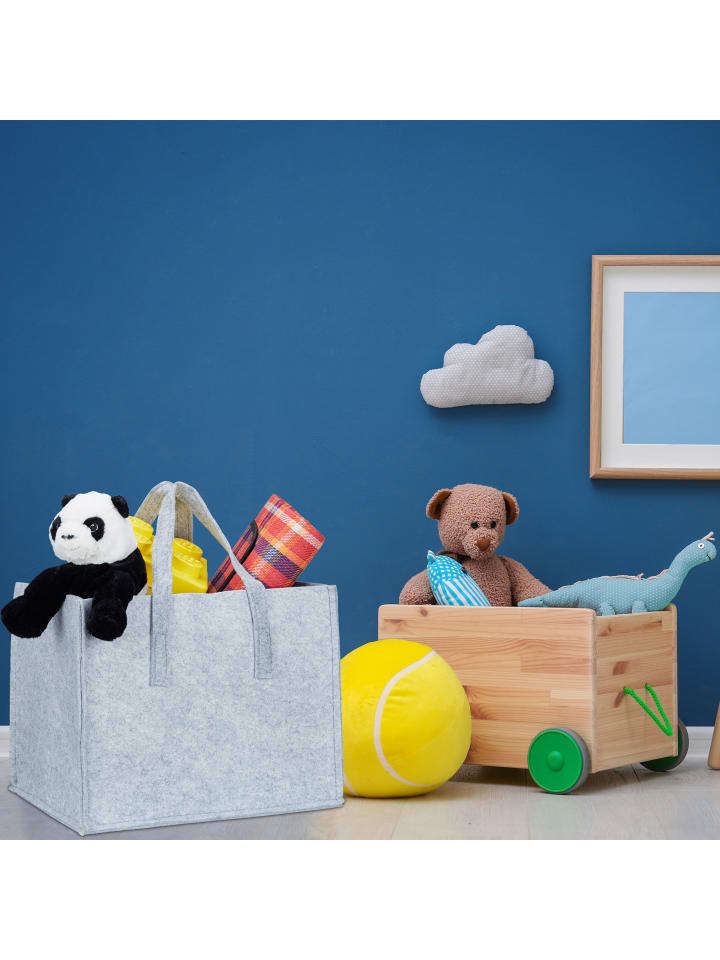 relaxdays Kaminholzkorb in Grau - (B)43 x (H)34,5 x (T)36,5 cm günstig kaufen onesize