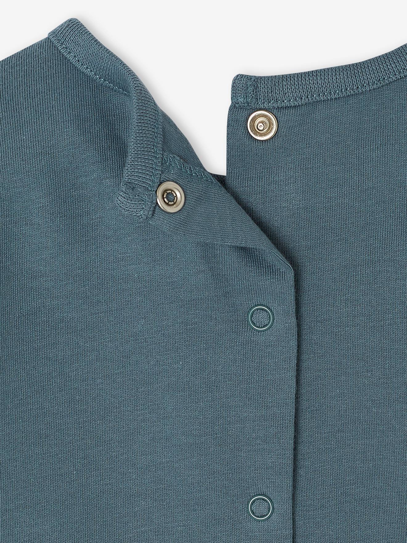 Vertbaudet Baby Shirt mit Aufschrift Oeko-Tex - pfauenblau
