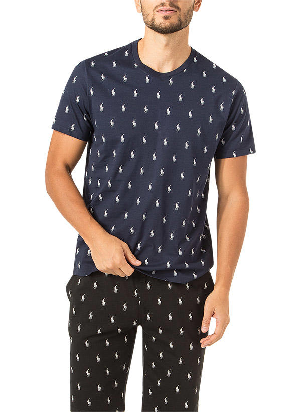 Polo Ralph Lauren, T-Shirt, Baumwolle, navy gemustert